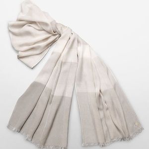 NWT Calvin Klein Brown Striped Ombre Colorblock Scarf CLASSIC LIGHT WEIGHT  CO